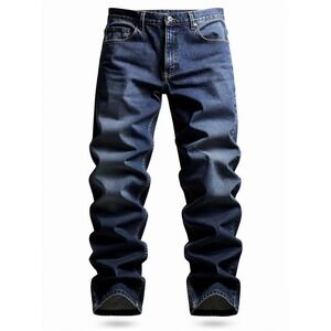 Levi Strauss 505 Regular Fit Dark Wash Denim Jeans Mens 36x29 (34x28)